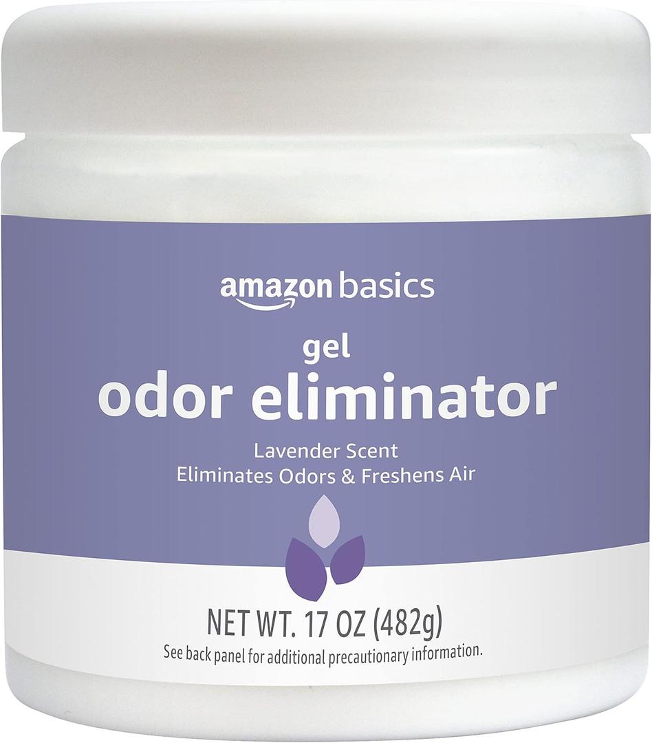 Amazon Basics Gel Odor Eliminator, Activated Charcoal, Lavender Scent, 17 Oz, 1-Pack