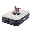 VOSSER Air Mattress Full with Built in Pump,18'' Inflatable Mattress of Upgraded Vertical Beams,Self Inflatable/Deflation Blow Up Mattress in 3 Mins,Flocked Top Airbed with Carry Bag for Home, Camping