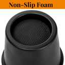 Noamus 6 Pack Round Bed Risers, 4 Inch Furniture Raising Blocks, Black Lifts with Non-Slip Foam Pads, Heavy Duty Dorm Bed Frame Extenders for Desk Chair, Table Legs, Sofa Couch