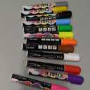 Liquid Erasable Chalk Markers Pens - 12 Colors Washable & Wet Erase Neon Makers for Blackboard, Chalkboard Signs, Glass Window, Graduation Celebration School Kids Art for Cars