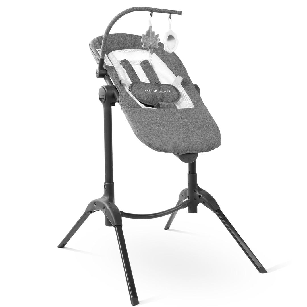 Baby Delight Bloom Baby Seat | Soothing and Adjustable Baby Chair | Portable and Compact | Charcoal Tweed