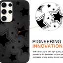 2 x Cute Cool Star Phone Case for Samsung Galaxy S23 Ultra 5G 6.8", Aesthetic Coquette Black Pattern Print Design Case Soft Slim Shockproof TPU Protective Funda Cover for Women Girls