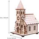 NUOBESTY Christmas Scene House Light Up Mini Wood Houses Village Collections Luminous Figurines Tabletop Ornaments for Xmas Decoration