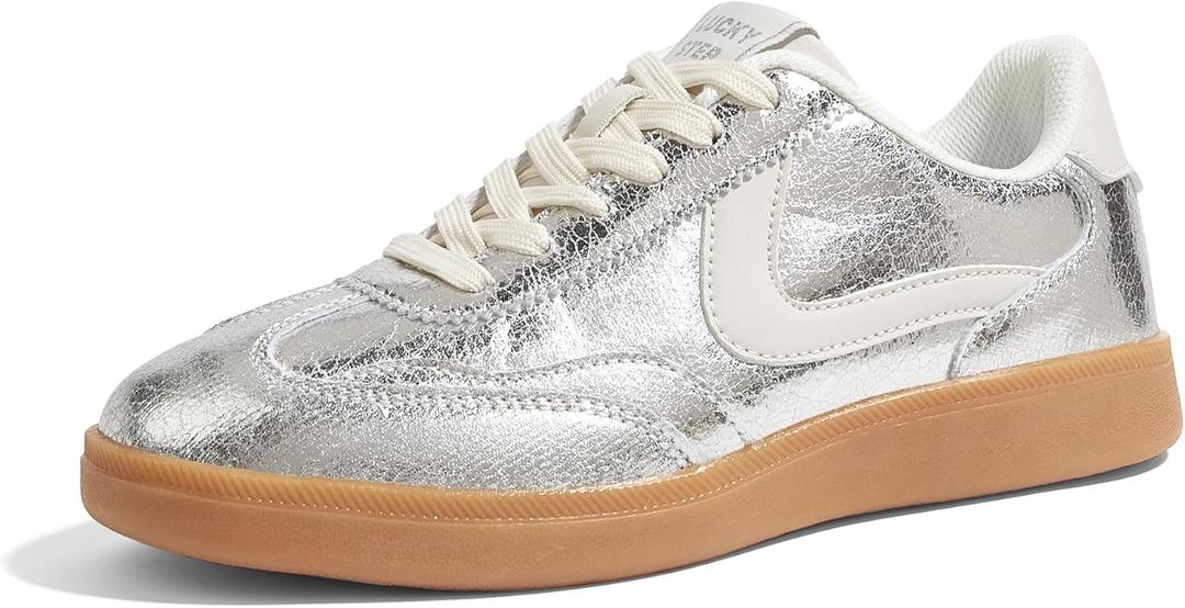 LUCKY STEP Women's Retro Fashion Sneakers Classic Casual Walking Shoes Non Slip Comfort Skate Shoes (9)