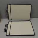 2 Pack Stainless Steel Cutting Board Set, Large Cutting Boards for Kitchen, Double Sided Meat Chopping Board with Handle, Non Toxic Wheat Straw PP/Dishwasher Safe/Food-Grade (1611 In)