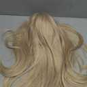 FESHFEN Long Wigs with Bangs, Synthetic Natural Looking Layered Straight Hair Wig for Women Daily Party Use 18 inch, Platinum Blonde