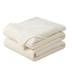 EASELAND Soft King Size Blanket Winter Warm Microplush Lightweight Thermal Fleece Blankets for Couch Bed Sofa,90x108 Inches,Ivory