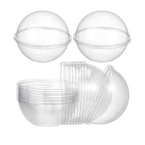 Cabilock Clear Plastic Fillable Ornaments 350ml Cupcake Box 10pcs Mousse Cake Muffin Carrier Acrylic DIY Mother's Day Party Christmas Tree Decorations Dessert Packaging Holder Bakery Food Container