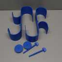 Poolside Pool Leaf Skimmer Net Holder, Above Ground Pool Pole Hanger, Above Ground Pool Accessories, Adjustable Telescopic Pool Pole Hooks, Pool Brush Hanger Tool Pool Equipment [Patented] (Blue-2Pack)