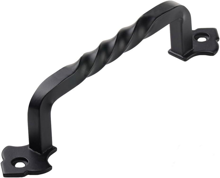 TP-128BLK 6" Rustic Matte Black Cabinet Pulls Twist Kitchen Cabinet Handles- 5"(128mm) Hole Centers - 5 Pack