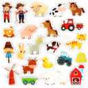 Farm Animals Window Cling Window Thick Gel Clings Decals Stickers for Kids Toddlers and Adults Home Airplane Classroom Nursery Farm Party Supplies Decorations Removable and Reusable 23 PCS