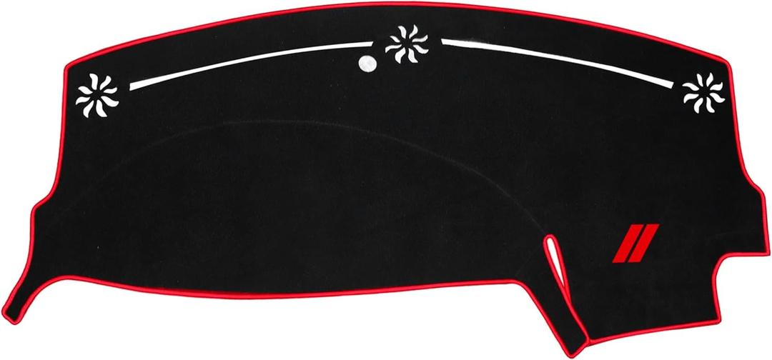 YOSRTER Dashboard Cover for Dodge Charger Accessories 2011-2021 2022 2023 Non-Slip Carpet Pad Dash Cover Mat No Glare UV Rays Blocker Sunshade Protector (Red Edge Red Trim