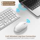 seenda Wireless Keyboard and Mouse Combo, Rechargeable Quiet Keyboard Mouse, Sleek and Ultra Thin Design, Full-Size with Number Pad for Windows, Laptop, PC, Notebook, Desktop- Silver and White