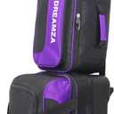 Single Bowling Ball Bag with Wheels, Deluxe Rolling Bowling Bags 1 Ball and Shoes Pocket w/Molded BallCup, Bonus Storage Bag, 40 Retractable Handle - Large 1 Ball Bowling Bags with Wheels (Purple)