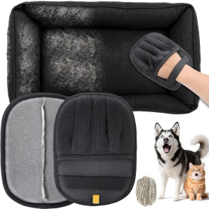 BABORUI Pet Hair Removal Glove - 2 Pack Five Finger Electrostatic Gloves Pet Hair, Remover Glove Lint Rolls into Strips, Dog and Cat Hair Removal Tool for Furniture, Car, Couch, Carpet, Clothes