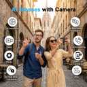 AI Smart Glasses with Camera, 8MP HD Bluetooth Camera Glasses for Women Men | 1080P Video Recording Sunglasses, Real Time Translation, Voice Assistant, Open Earbuds, Travel, Work, Vlog