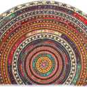 Half Round Door Mat,Semi Circle Bathroom Floor Rug,Mandala Boho Bohemian Non-Slip Welcome Entrance Way Absorbent Bath Mat,Microfiber Tufted Indoor Rug for Kitchen Living Room (Multicolor) 29.5x19.7 inch