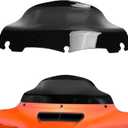 9" Black Wave Motorcycle Batwing Fairing Windshield Windscreen Wind Splitter Fit for 2015-2024 for Harley Touring Street Glide/Electra Glide