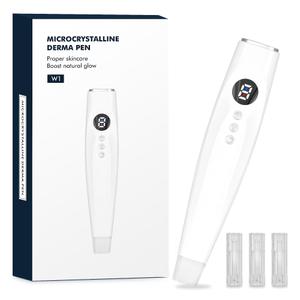 Nano Needling Derma Pen for Enhanced Absorption with 3 Replacement Cartridges, Cooling Function Thermal Technology Cordless Handheld Vibration LED Light Therapy Facial Contouring Device