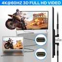 4K DisplayPort to HDMI Cable 15FT, 4K@60Hz HDR, High Speed Active Display Port to HDMI Cable UHD Converter, Uni-Directional, 4K@60Hz 2K@120Hz 1080P for HDTV, Monitor, Projector, Dell, NVIDIA, AMD, HP