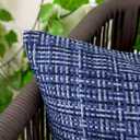 2 x MIULEE Outdoor Waterproof Throw Pillow Covers Decorative Farmhouse Water Resistant Cushion Covers for Tent Patio Garden Couch Sofa Pack of 2, 12x20 Inch Navy Blue