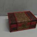 Cocoarm Classic Decorative Vintage Wooden Storage Box, Small, Treasure Chest with Lid and Drawer for Books, Jewelry, Documents