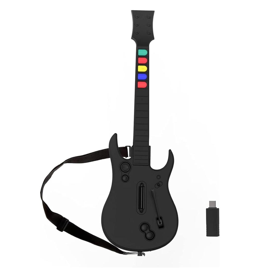 DOYO Wireless Wii Guitar Hero Controller for guitar hero and Rock Band Games, Compatible with All guitar Hero Games and Rock Band 2, Legends of Rock, Black