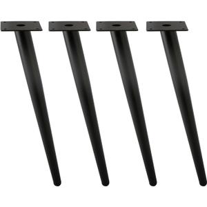 Oblique Furniture Leg 22 Inch, Slant Tapered Metal Coffee Table Legs 4pcs, Mid Century Modern Sofa Cabinet Feet Black for Home DIY Project