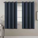 H.VERSAILTEX Thermal Insulated Blackout Curtains for Bedroom 63 Inches Long Grommet Window Treatment Panel for Living Room Energy Efficient Curtains - Solid in Navy Blue - One Panel, 52" W x 63" L
