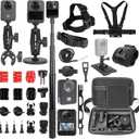 PellKing Accessories Kit for DJI Osmo 360,Included Carrying Case with Belt,2 Pcs Metal 1/4" Adapter,Handlebar Clamp,Magnetic Mount,43in Selfie Stick,Chest Strap,Head Strap,Backpack Mount,and Others