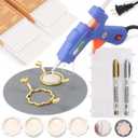 Wax Seal Kit, WASOHLING 40Pcs Pearl White Sealing Wax Sticks with Glue Gun, Wax Seal Molds, Silicone Mat, Marker Pens, Premium Kit for Wedding Invitations Envelopes Cards (Pearl White)