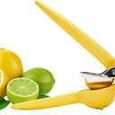 Chef'n FreshForce Lemon Squeezer Citrus Juicer, Manual Hand Press with Dual-Gear Power for Maximum Juice Extraction, Durable, Yellow (10.25 Inch)