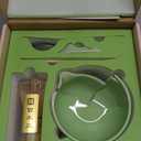 Maestri House Matcha Whisk Set, 7-Pc Complete Matcha Kit with Spouted Ceramic Bowl, Bamboo Whisk and Holder, Scoop, Spoon Rest & Sifter, Tea Cloth  Ideal Gift for Matcha Lovers (Green)