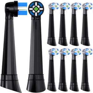 10 Pcs IO Toothbrush Heads with Medium Bristle Compatible with Oral B IO, Replacement Heads Compatible with Oral B IO 10 Deep Clean Series Electric Toothbrushes (Black)