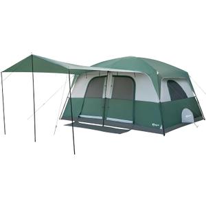 PORTA L 10 Person Family Camping Tent with Porch, Big Family Camping Tent with Tall Height, Good Ventilation, Water Resitant Large Tent for Outdoor Camping, Backyard
