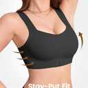 Womens Seamless T-Shirt Bra Soft Bralette Pullover Front Closure (Black, XL)