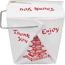 15 Count 16 oz Pagoda Wire Handle Chinese Takeout Box