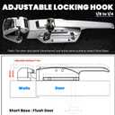 Walk in Cooler Door Handle, Walk in Cooler Door Closer Complete Latch Kit, Freezer Doors Handle (Metallic Silver (304 Stainless Steel Push Rod), 1/8 in to 1/4 in(Flush))