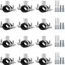 12 Pcs 0.6-0.7 Inch Split Ring Pipe Hanger, 15-19mm Heavy Duty Adjustable Pipe Bracket Clamp with Screw & Expansion Tube, Wall Ceiling Mount Combination Thread M8/M10 Metal Pipe Clamps
