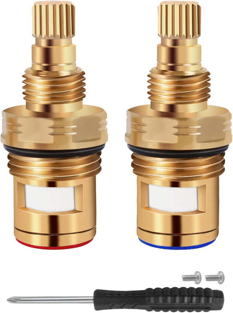Brass KSRPL3200CC Cold and Brass KSRPL3200HC Hot Faucet Cartridge. This set includes ceramic cartridges in 2-1/8" length, designed for cold and hot water applications