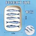FYSUIMU Sardines Trinket Tray Ceramic Jewelry Dish Aesthetic Fish Decorative Key Tray for Home Bathroom Dresser Table Countertop Decoration
