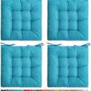 SQUARE MOON 4 Pack Chair Cushions, Seat Cushions, Chair Pads, Chair Mat for Indoor, Outdoor Dining Chair, Kitchen Chairs, Dining Room Chairs (16" 16" 4 Pack, Light Blue)
