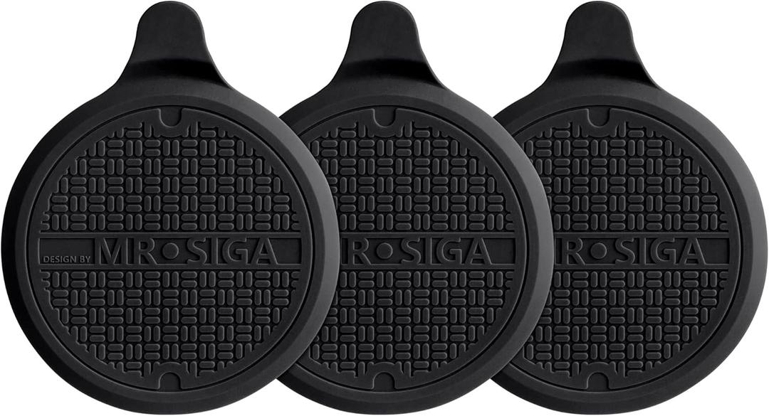MR.SIGA Silicone Bathtub Stopper, Drain Stopper for Shower, Sink, 5.1" Diameter, Black, 3 Pack