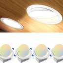 Ensenior 4 Pack 6 inch 5CCT LED Eyeball Recessed Lighting, 360+90 Rotatable, Dimmable Gimbal Recessed Lights, CRI90+, Canless Angled Adjustable Ceiling Downlight, 1300LM, 12W=115W, 120V - ETL&FCC