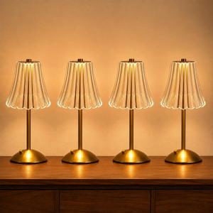 6 PCs Rechargeable Cordless Table Lamp, Gold Touch Crystal Desk Lamp
3 Color Dimmable LED Small Lamp, Battery Operated Lamp for Bedroom Bedside Restaurant Kitchen Home Decor