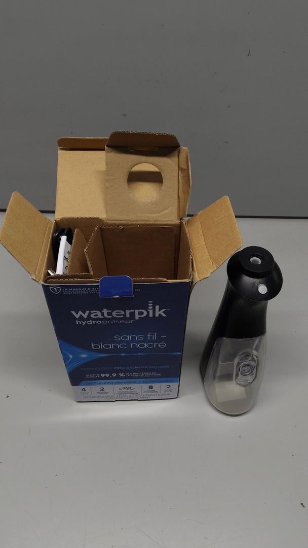 Waterpik Cordless Pearl Rechargeable Portable Water Flosser for Teeth, Gums, Braces Care and Travel with 4 Flossing Tips ADA Accepted, WF13 Black