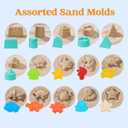 Sloosh Beach Sand Toys Set - Dump Truck Car Toy with Sand Molds for Toddlers Outdoor Play, Collapsible Foldable Buckets Mesh Bag Shovels Castle Animal Mold Sets, Kids Ages Sandbox Toys (Animals)