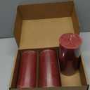 3 Packs 2.8x6 Inch Red Pillar Candles, Unscented Dripless Long Burning Colored Cylinder Candles for Home, Wedding, Party, Dinner Table Emergency Power Outage