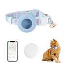 Cat Tracker Collar Breakaway Waterproof, for Airtag Holder, Pet Cat Tracking Collar (Blue)