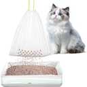 Giantree 56 Pcs Sifting Cat Litter Box Liners, 31 x 18 Inch Large Sifting Cat Litter Bags, Disposable Thick Scratch Resistant Drawstring Bags